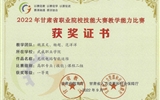 2022年甘肅省職業院校技能大賽教學能力比賽獲獎情況
